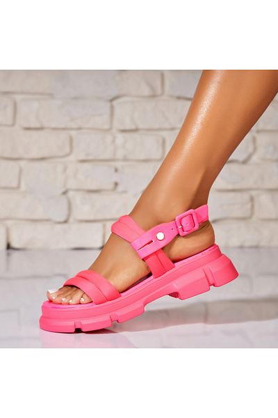 Joana Sandale dama cu platforma Fucsia din Piele Ecologica Zylis