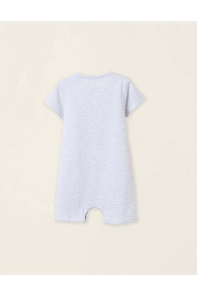 Ziddy Pack of 2 Cotton Romper-Pyjamas for Baby Boys 'Octopus', White/Grey