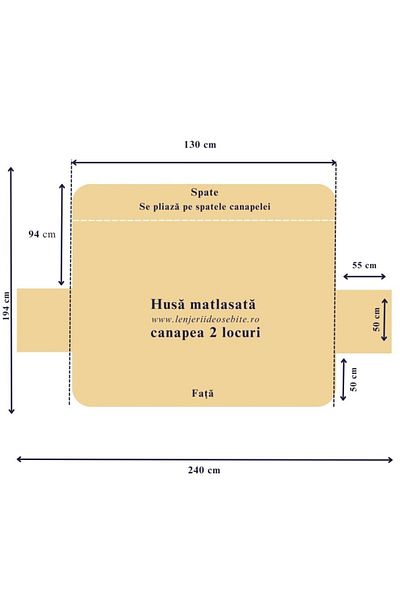 Pucioasa Husa matlasata canapea 2 locuri, Lila