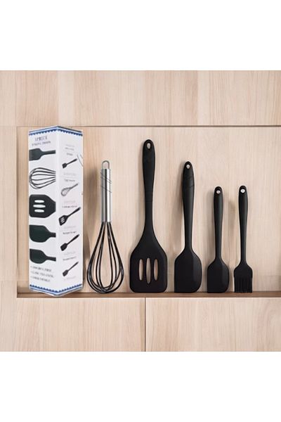ALTIN MUTFAK 5 Piece Fireproof Non-Stick Kitchen Pastry Set Silicone Egg Brush Spoon Knife Beater Spatula Set