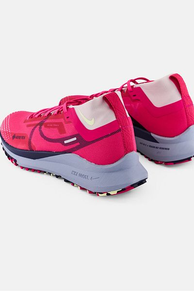 Nike Women React Pegasus Trail 4 Gtx Lace Up Running Shoes, Dark Pink