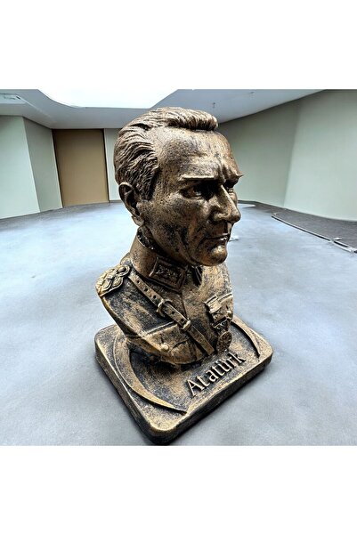 Peramari Dekoratif Polyester Atatürk Büstü 17 Cm Gold Eskitme