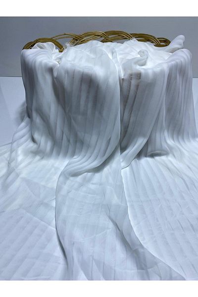 BURSA KUMAŞTAN En150 x100 Thin Transparent Striped Chiffon Fabric Flowy Soft