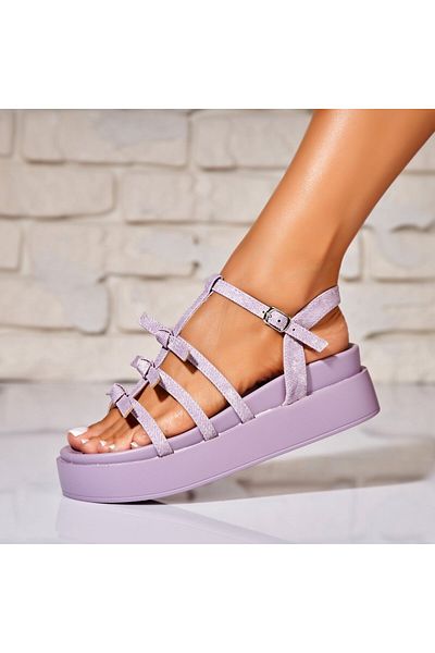 Joana Sandale dama cu platforma Mov din Piele Ecologica Zyren