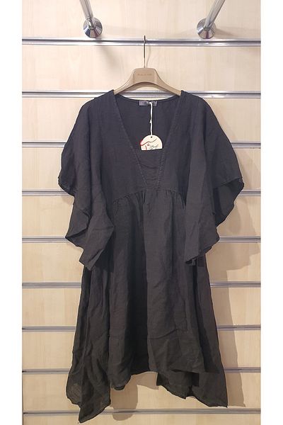 Park Moda Rochie scurtă de in cu mâneci volanate