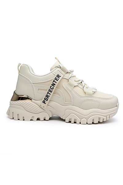 OEM Pantofi sport pentru femei, din piele ecologică, 1270, bej, mărimea 40 Eu