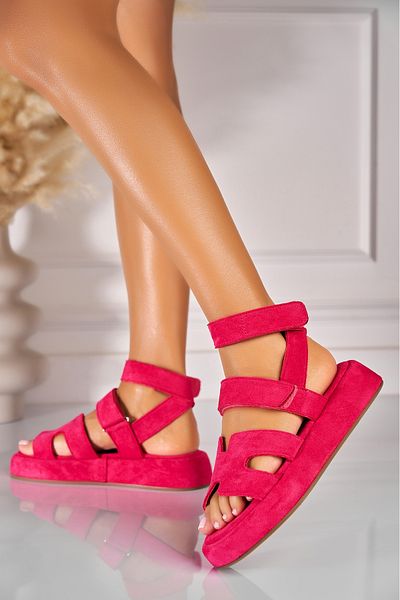Joana Sandale fara Toc din Piele Ecologica Intoarsa dama Fucsia Addison