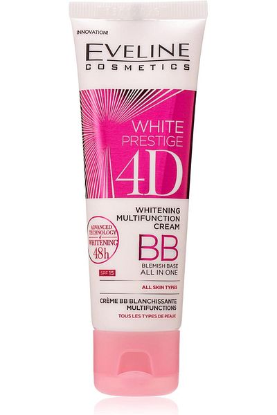 Eveline Cosmetics White Prestige 4D Whitening Multifunction BB Cream, 50 ML