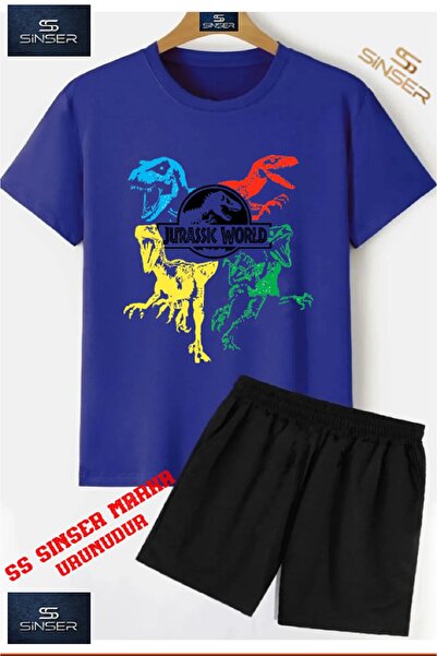 SS SİNSER Παιδικό μπλουζάκι Jurassic World Dinosaur με ειδική στάμπα και λαιμ...