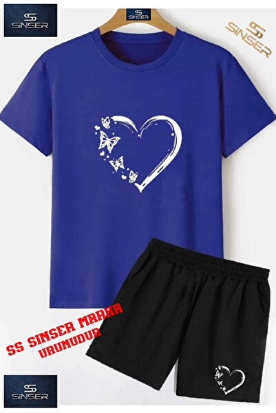 SS SİNSER Children's Butterfly Heart Custom Printed Crew Neck T-Shirt - Short...