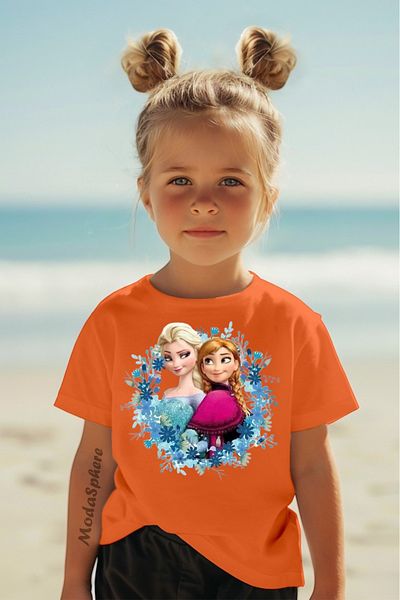 ModaSphere Printed Crew Neck Short Sleeve Girl's T-Shirt