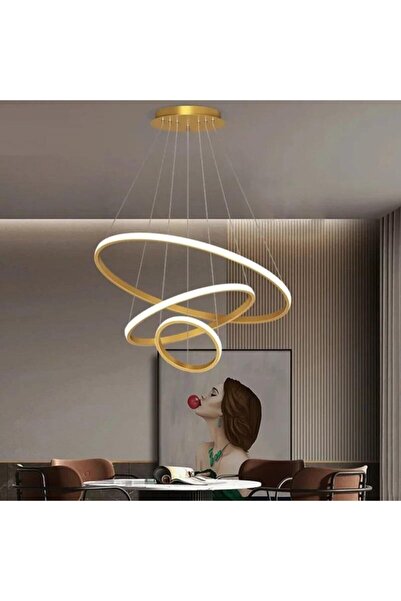 DEFNE AVİZE Robin 3'lü Eskitme Günışığı Ledli Modern Avize