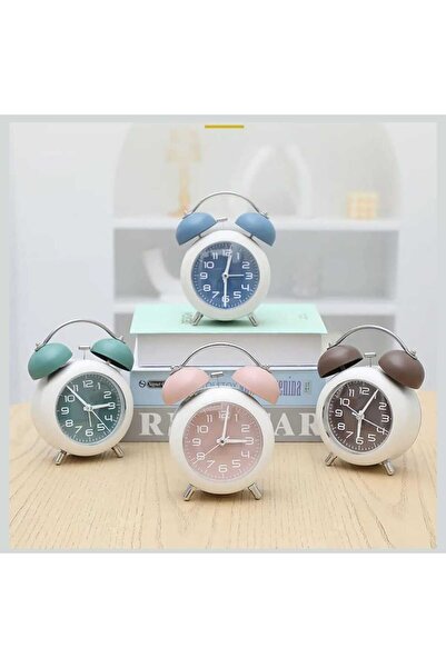 Menuzer Başucu Çalar Saatler, Çift Zil Analog Masa Saati, Pille Çalışan Yükse...