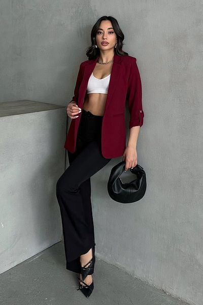 MD trend Jachetă Blazer căptușită cu mâneci pentru femei