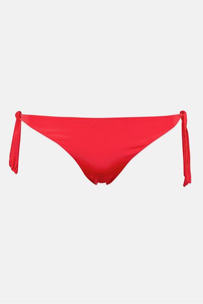 TWINSET Women Silk Side Tie Bikini Bottom, Red