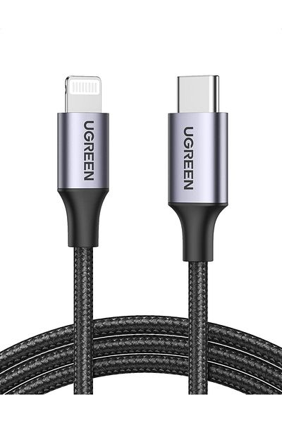 Ugreen Lightning Cable 0.25M [MFi Certified] 2.4A, USB A to Lightning Cord, PD 20W
