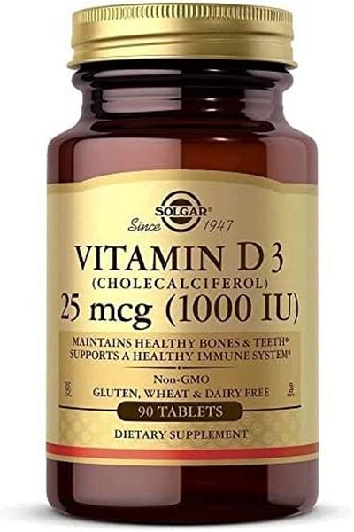 Solgar Vitamin D3 (Cholecalciferol) 25 Mcg, (1000 IU) 90 Tablets