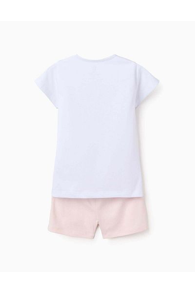 Ziddy Cotton Pyjama for Girls 'Hearts', White/Pink