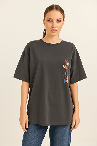 İKLİM LİFE Μπλουζάκι με γράμμα με τύπωμα