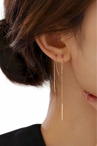 Atölye Olcay Eser Steel Antiallergic Jewelry Chain Minimal Earrings