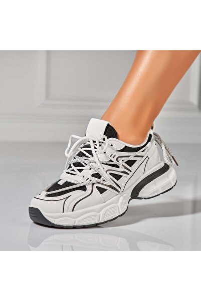 Joana Γυναικεία λευκά αθλητικά παπούτσια από οικολογικό δέρμα Skyela