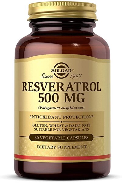 Solgar , Resveratrol, 500 Mg, Antioxidant Protection, 30 Vegetable Capsules