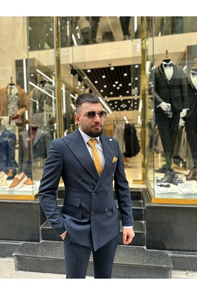 BT BABA TERZİ Double Breasted Slim Fit Suit - Double Pocket