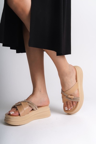 Zerenyus RUBIANA Кам'яні перехресні смужки, товста та ортопедична підошва, жіночі домашні капці