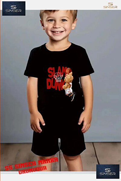 SS SİNSER Tricou cu gât rotund cu imprimeu special AYICIK SMACH pentru copii ...