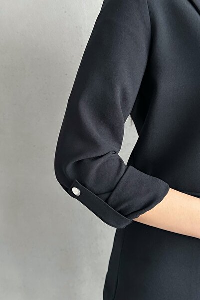 MD trend Women's Sleeve Fold Lined Blazer Jacket