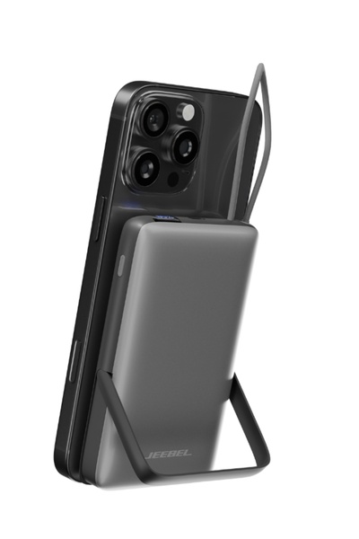 Jeebel بنك طاقة لاسلكي ماج سيف بسعة ١٠٠٠٠ ملي أمبير/ساعة | منفذ USB-C وكابل USB-C مدمج ٢٢.٥ واط | أسود