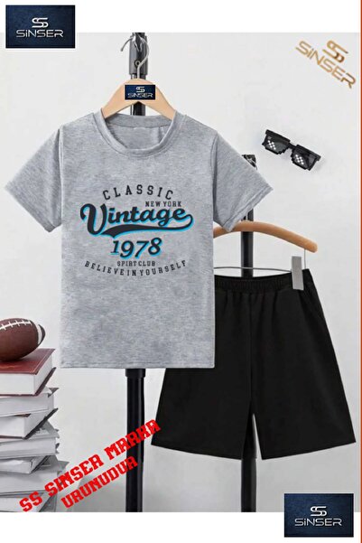 SS SİNSER Παιδικό 1978 VINTAGE NEW YORK Μπλουζάκι με λαιμόκοψη και στάμπα - Σ...