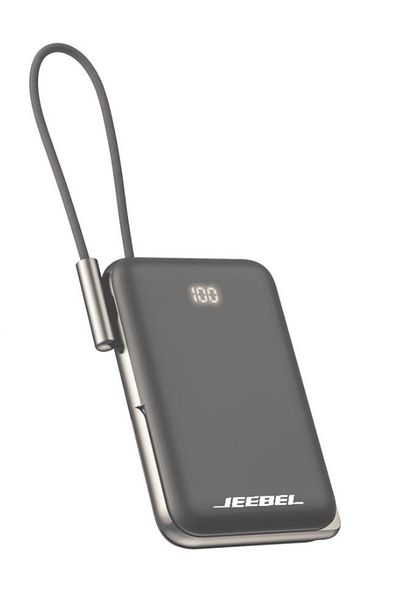 Jeebel | 10000mAh Magsafe Wireless Power Bank | USB-C Port & Built-in USB-C Cable 20W | Black
