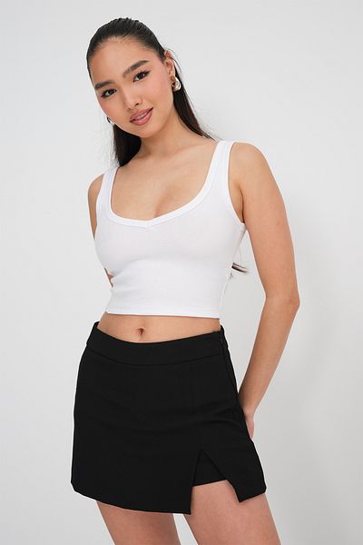 Addax Thick Strap Crop Tank Top A0345