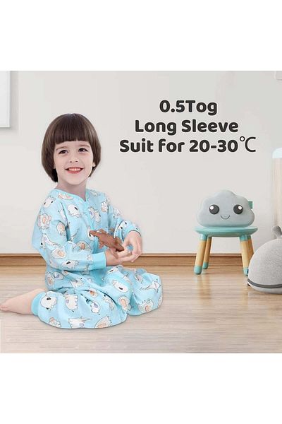 minizone Pijama pentru bebeluși, bumbac, alb/albastru, 3-4 ani