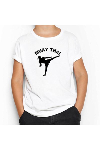 Z zepplin Tricou alb pentru copii Karate Muay Thai Silhouete