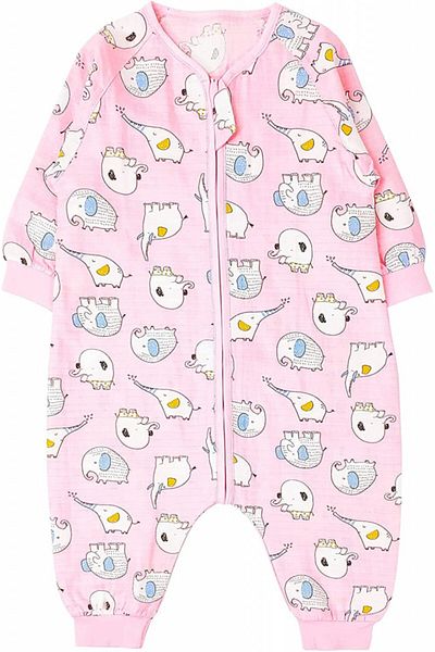 minizone baby sleepsuit, cotton, white/pink, 3-4 years
