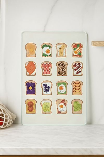 huhuli Glass Cutting Board 20X30 cm |   Tempered Glass |   Hygienic and Durable Kitchen Utensil