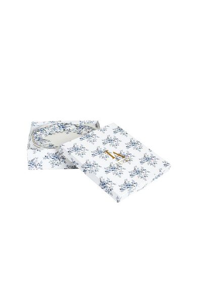 Lucky Art Clarice New Bone China Porcelain Blue Small Floral Pattern Set of 6 Plates 27 cm