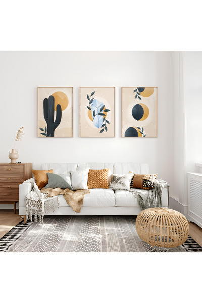 ARTCASTLE Set de 3 tablouri cu ramă din lemn Dia
