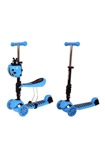 KBT Trotineta pentru copii 3 in 1 cu scaun, albastru