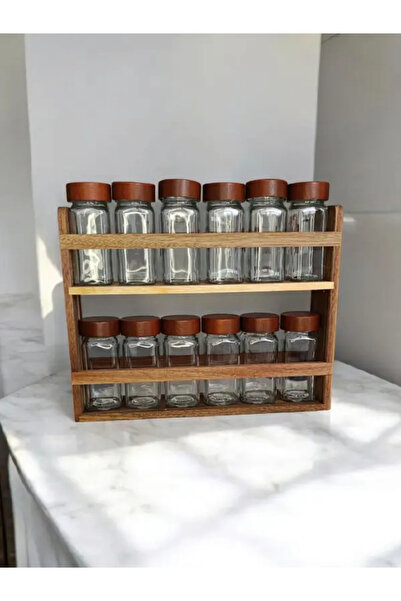 MİEN AKASYA STANDLI İKİ KATLI 12'Lİ BAHARATLIK TAKIMI