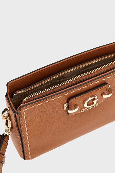 Guess NASTRA MINI CROSSBODY TOP ZIP női barna mini táska HWBG9637720-CAR