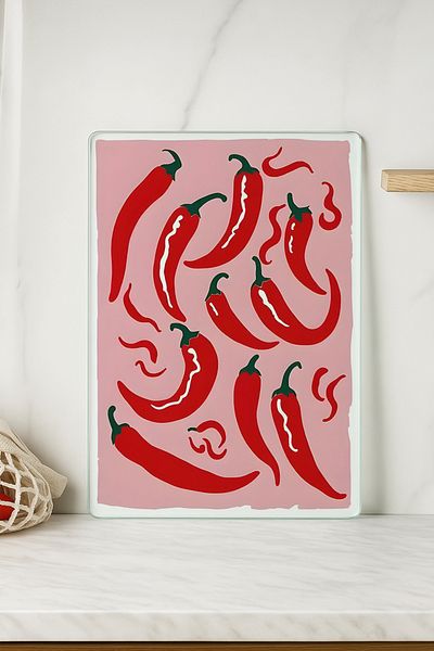 huhuli Glass Cutting Board 20X30 cm |   Tempered Glass |   Hygienic and Durable Kitchen Utensil