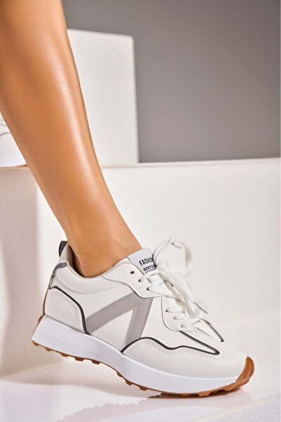 Joana Γυναικεία Adidas Γκρι Οικολογικό Δέρμα Ayane