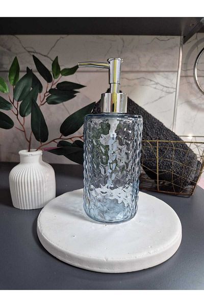 Lider MAGNESİA DOZATOR DE SĂPUN LICHID CU MODEL DIN STICLĂ MAGNESIA LIDER 500ML ALBASTRU GLAZURAT