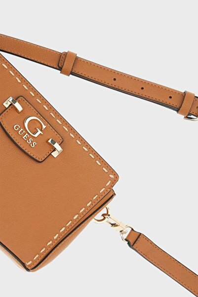 Guess NASTRA MINI CROSSBODY TOP ZIP női barna mini táska HWBG9637720-CAR