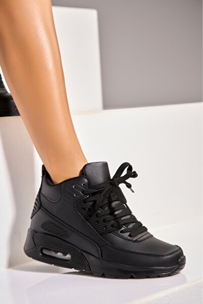 Joana Γυναικεία Αθλητικά Παπούτσια Μαύρα από Οικολογικό Δέρμα Dione