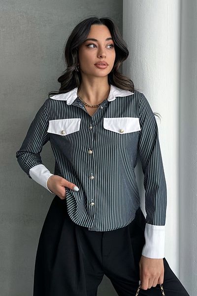 MD trend Women's Striped Garnished Buttoned Shirt