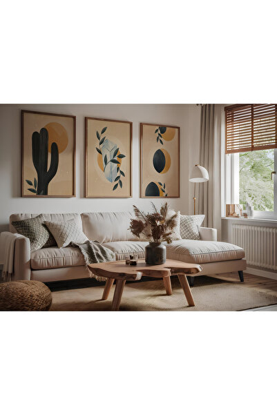 ARTCASTLE Set de 3 tablouri cu ramă din lemn Dia